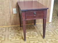 Vintage Solid Wood Side Table with Drawer