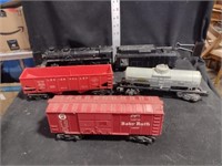 Lionel Engine & Coal Car, Box, Hopper & Tanker Car