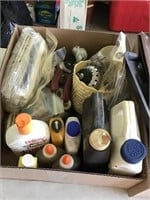 THREE BOXES MISC CLEANING, SHOE POLISH &