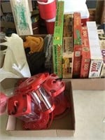 FOUR HUMMINGBIRD FEEDERS, PUZZLES, GLOVES