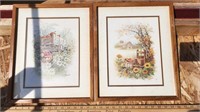 Beautiful vintage pictures in wood frames