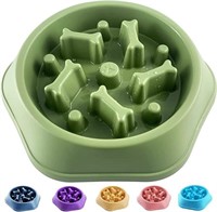 Dog Slow Food Feeding Pet Bowl (L Green) Set of 3