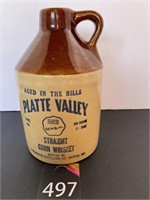 1953 Platte Valley Whiskey Crock Jug 6"