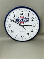 vintage Irving Oil clock - 12" - converted