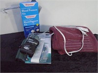 Lot: Tens Unit, Heating Pad, Blood Pressure Kit