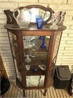 Stunning Antique Wood & Glass Display Cabinet