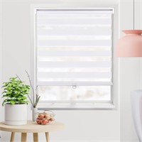 43 X 72 White Dual Layer Zebra Roller Blinds