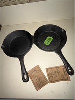 2 Old Mountain 8” Cast Iron Skillet