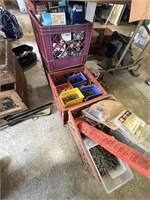 Four Crates with Nuts and Bolts