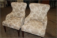 Vintage Upholstered Wingback Chairs