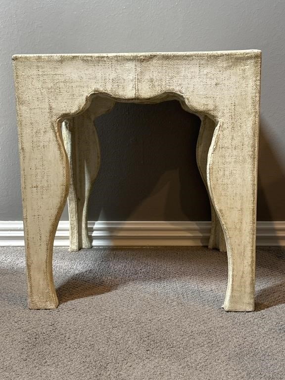 Petite Wood Distressed Side Table