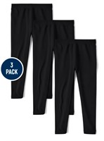 Girls Fleece-Lined Leggings 3-Pack Black