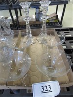 Imperial Lead Glass Candle Holders, Martini Glass