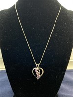 18 inch sterling silver heart necklace