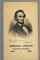 Abraham Lincoln Tobacco Trade Card