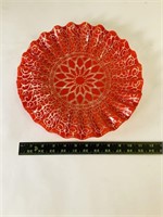 Art Glass vintage Sydensrticker Red Platter