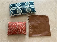 (2) Decorative Pillows and (1) Pillow Case