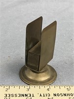 Unusual brass business card table top holder   (a