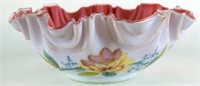 Fenton Hand Painted Brides Bowl