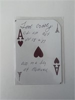 An Ace in a day: Ted Crosby signed playing card