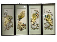 4 Asian Peacock Shell Art Pictures