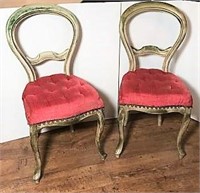 Pair of Shabby Painted Chairs