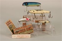 Lot of 4 Vintage Fishing Lures, One Plastic