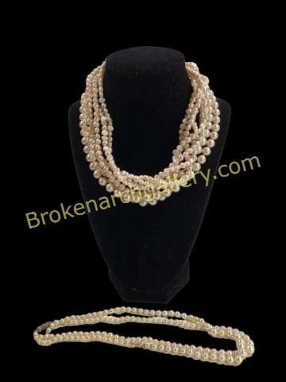 Three Costume Pearl Necklaces