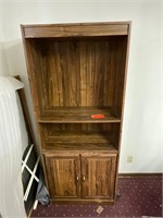 Wood Storage Unit with lower cabinet