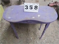 Wood table with drawer and dresser mirror