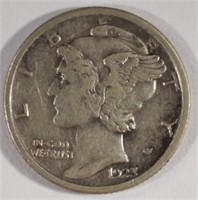 1923-S MERCURY DIME, XF