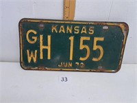 1973 Kansas License Plate