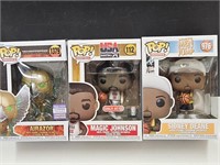 3 NIB FUNKO POP Magic Johnson, Air Razor, Sidney