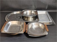 Revere Ware Stainless Steel Pans, Pizza Pan, Bowls