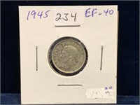1945 Can Silver Ten Cent Piece  EF40