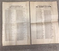 1935 & 1938 Voter's Lists for Caledon, Peel