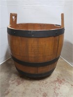 Wood Planter Barrel-17"Hx17 1/2"W