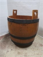 Wood Planter Barrel-17"Hx17 1/2"W