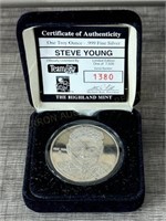 1 Troy Oz .999 Fine Silver Steve Young Round