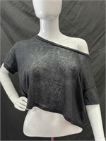 Women’s Black Sheer Crop Top Size XL