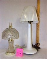small pressed glass lamp/plastic lamp