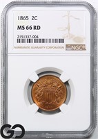 1865 Two Cent, NGC MS66 RED, Price Guide: $5,750