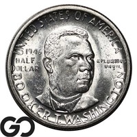 1946-S Booker T Washington Commem 50c, Near Gem BU