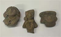 (3) Pre-Columbian Terracotta Effigy Artifacts