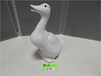 Barnyard duck in ceramic white; 14" tall