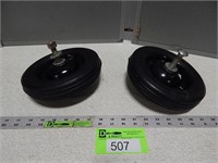 Pair of 8" rubber tires with bearings