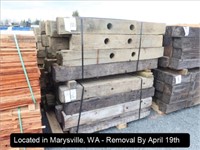 LOT, ASSORTED DIMENSION RECLAIMED RAILROAD TIES