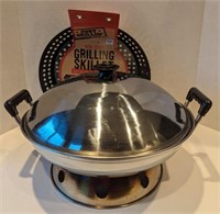 13.5" Wok With Stand and Lid and Just Grillin'