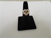 10k Gold "15" Heart Ring, 4.35 grams size 8.5