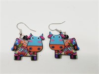 Groovy Cow  Earrings New